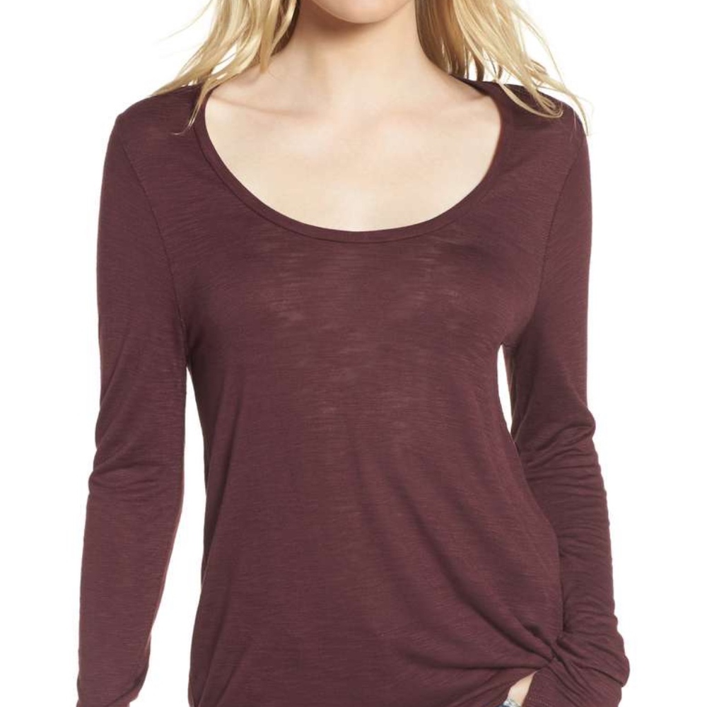 Madewell burgundy long-sleeve tee in XS-worn once!